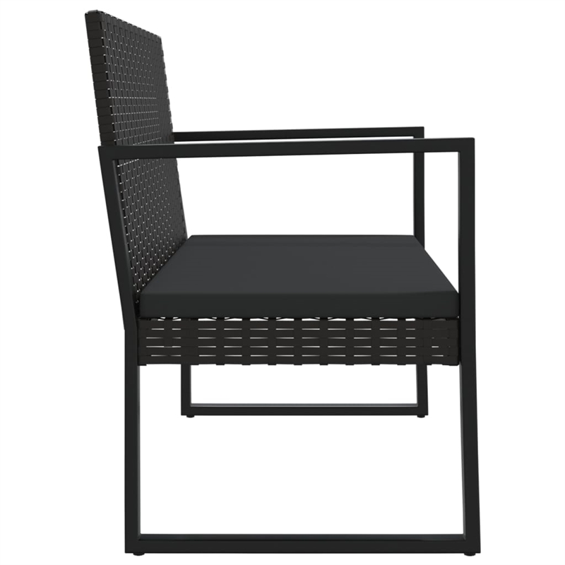 vidaXL Patio Bench with Cushions Black 41.7