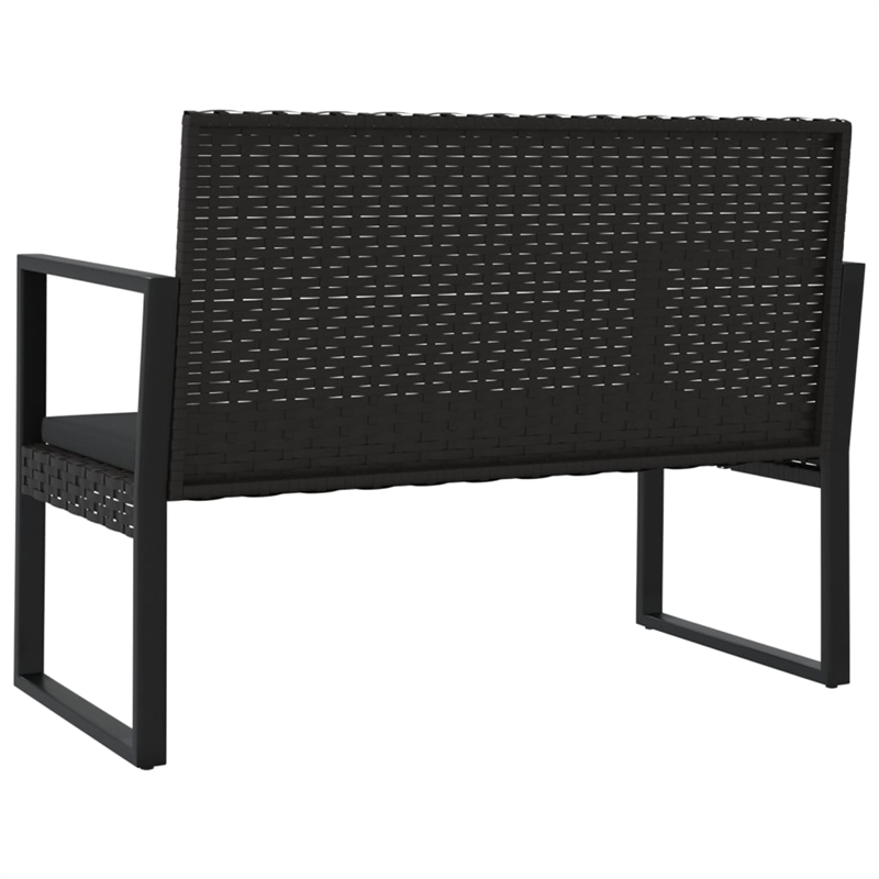 vidaXL Patio Bench with Cushions Black 41.7