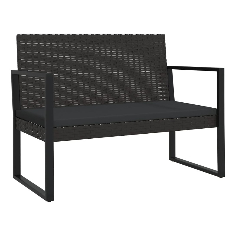 vidaXL Patio Bench with Cushions Black 41.7