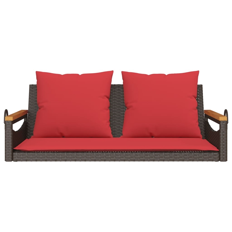 vidaXL Swing Bench with Cushions Brown 42.9