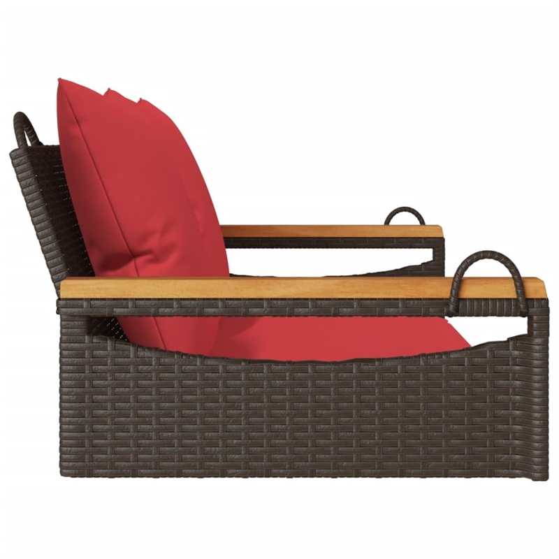 vidaXL Swing Bench with Cushions Brown 42.9