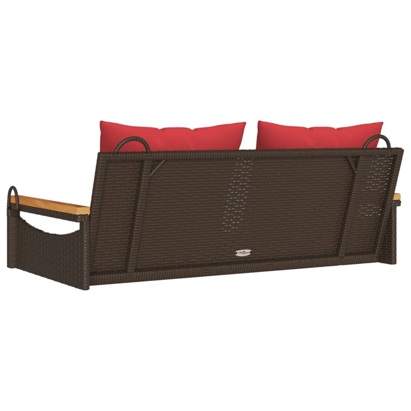 vidaXL Swing Bench with Cushions Brown 42.9