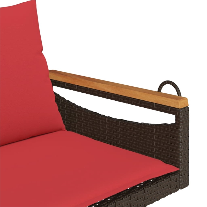 vidaXL Swing Bench with Cushions Brown 42.9