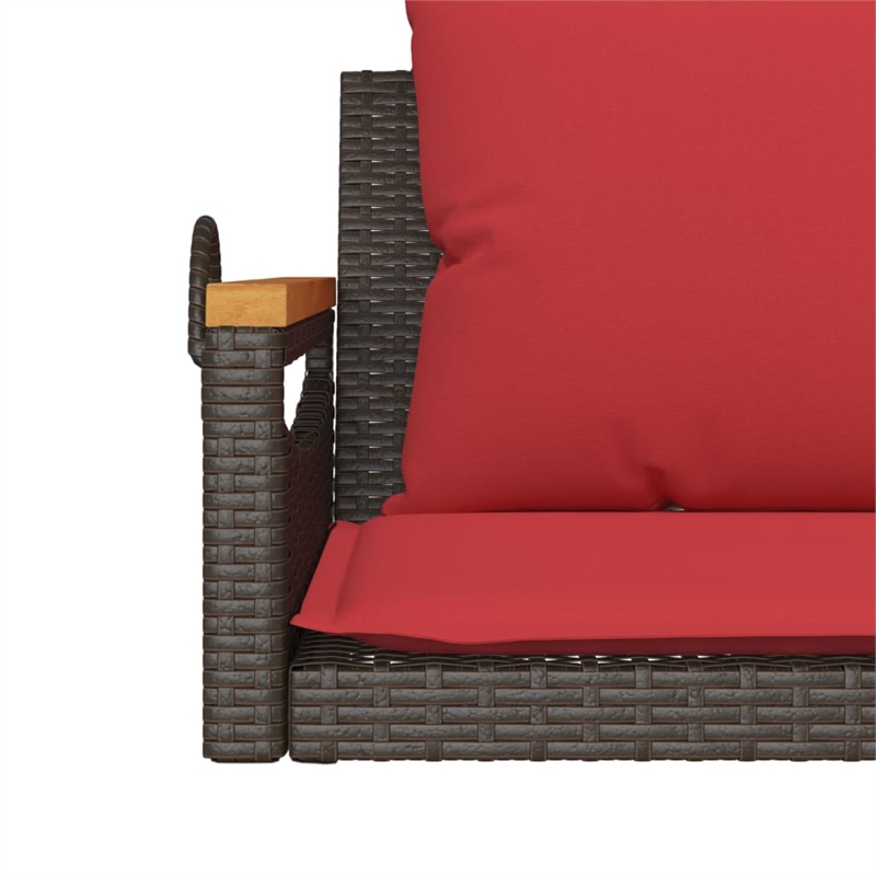 vidaXL Swing Bench with Cushions Brown 42.9