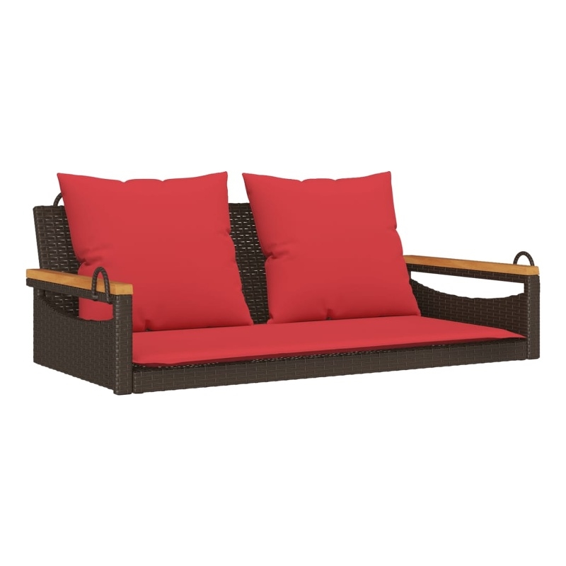 vidaXL Swing Bench with Cushions Brown 42.9