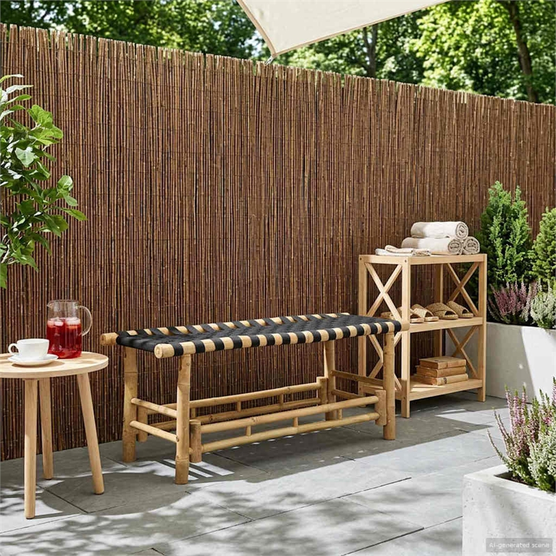 vidaXL Garden Bench 43.31 x 14.96 x 15.75 in Bamboo Natural