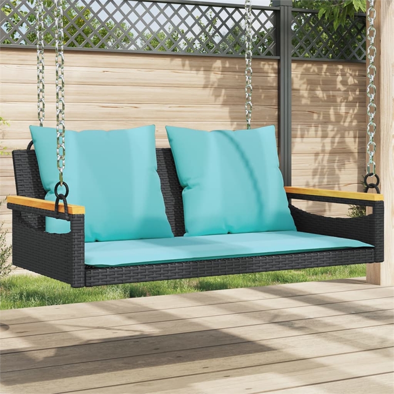 vidaXL Swing Bench with Cushions Black 42.9