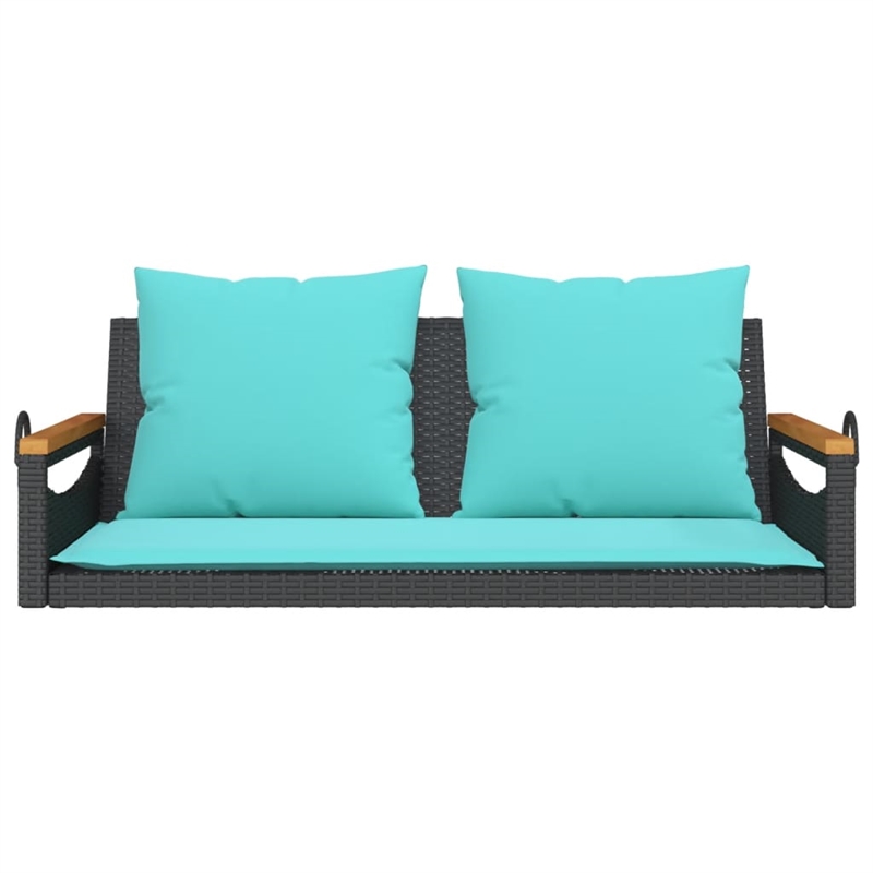 vidaXL Swing Bench with Cushions Black 42.9