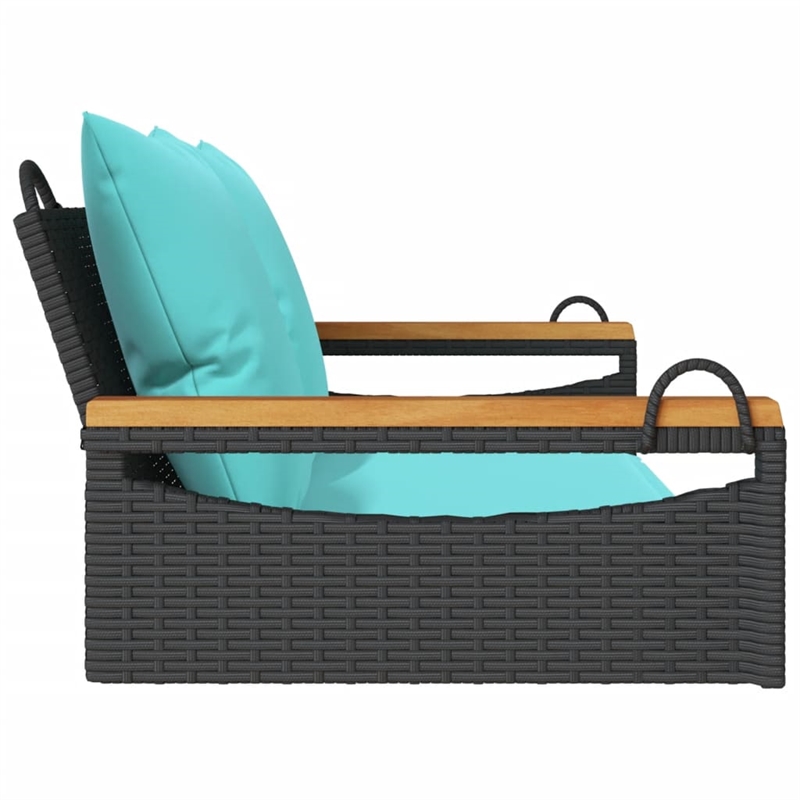 vidaXL Swing Bench with Cushions Black 42.9