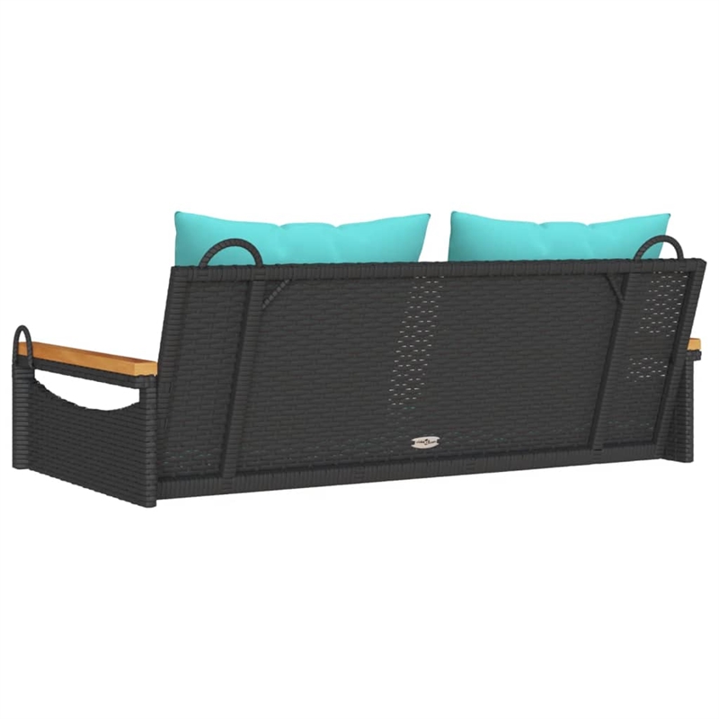 vidaXL Swing Bench with Cushions Black 42.9