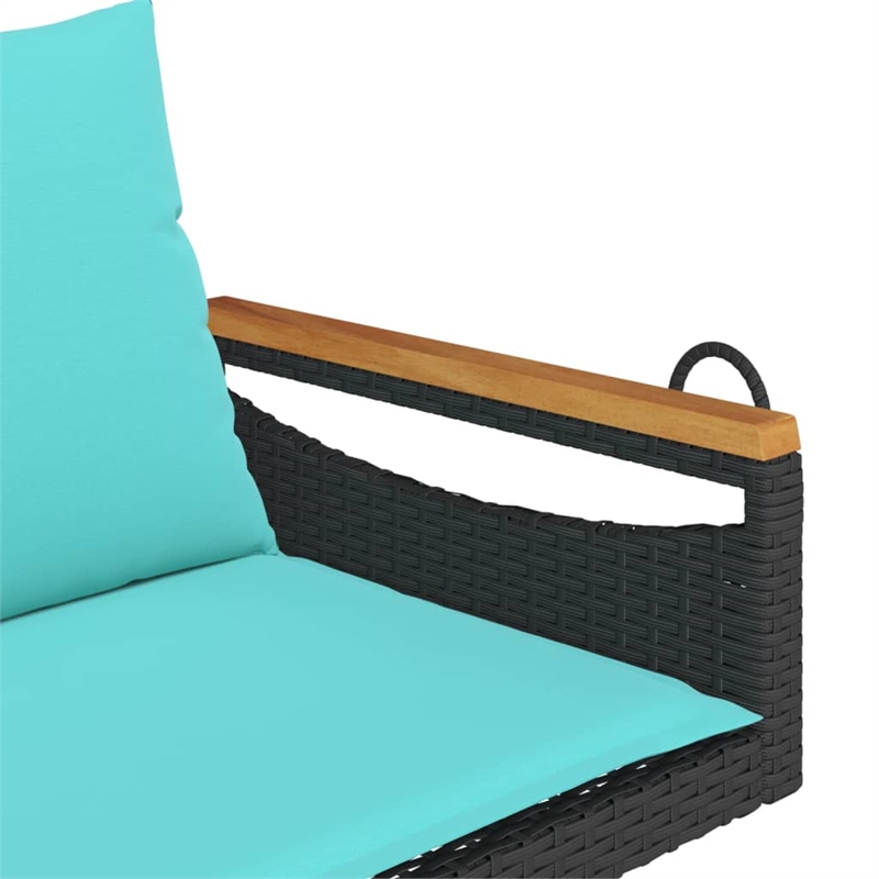 vidaXL Swing Bench with Cushions Black 42.9