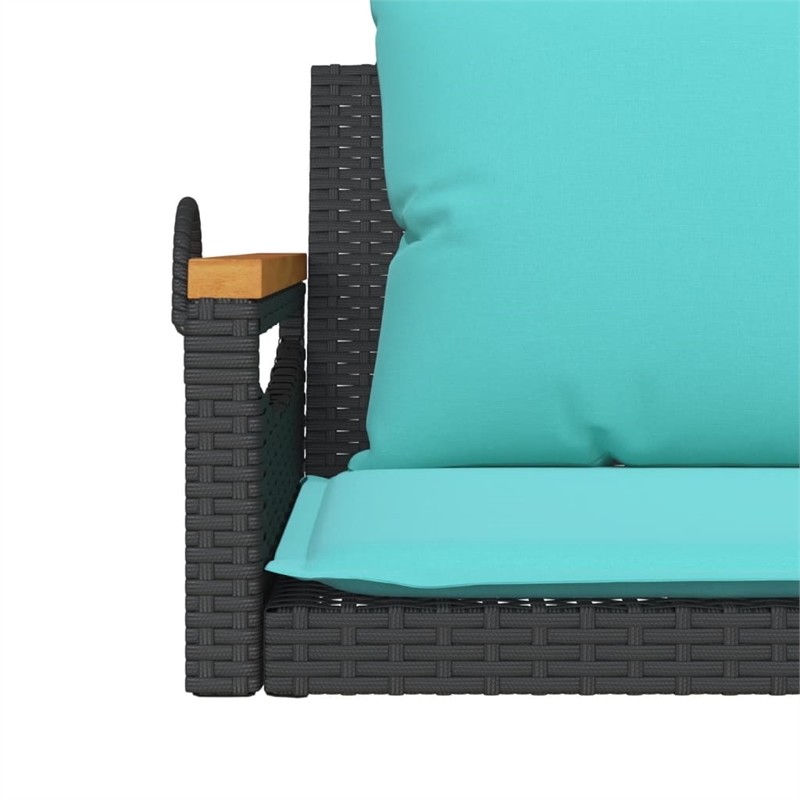 vidaXL Swing Bench with Cushions Black 42.9