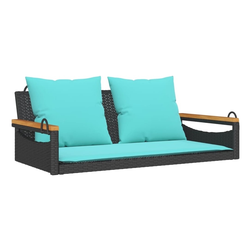 vidaXL Swing Bench with Cushions Black 42.9