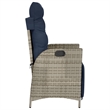 vidaXL Reclining Patio Chair with Footrest Gray Poly Rattan