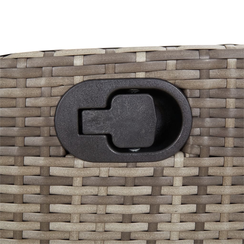 vidaXL Reclining Patio Chair with Footrest Gray Poly Rattan