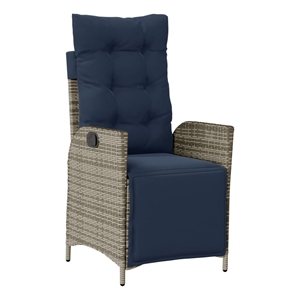 vidaXL Reclining Patio Chair with Footrest Gray Poly Rattan