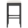 vidaXL Patio Bar Stools with Cushions 2 pcs Black Poly Rattan