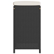 vidaXL Patio Bar Stools with Cushions 2 pcs Black Poly Rattan