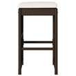 vidaXL Patio Bar Stools with Cushions 4 pcs Brown Poly Rattan