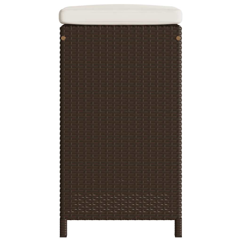 vidaXL Patio Bar Stools with Cushions 4 pcs Brown Poly Rattan
