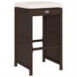 vidaXL Patio Bar Stools with Cushions 4 pcs Brown Poly Rattan