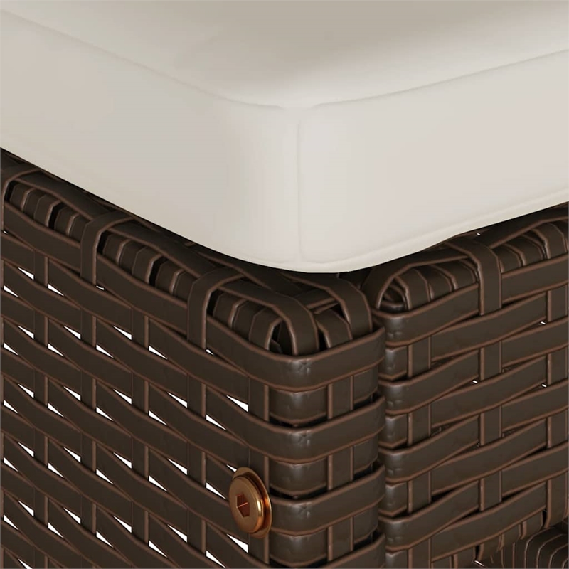 vidaXL Patio Bar Stools with Cushions 4 pcs Brown Poly Rattan