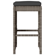 vidaXL Patio Bar Stools with Cushions 4 pcs Gray Poly Rattan