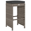 vidaXL Patio Bar Stools with Cushions 4 pcs Gray Poly Rattan