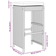 vidaXL Patio Bar Stools with Cushions 4 pcs Gray Poly Rattan