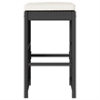 vidaXL Patio Bar Stools with Cushions 6 pcs Black Poly Rattan