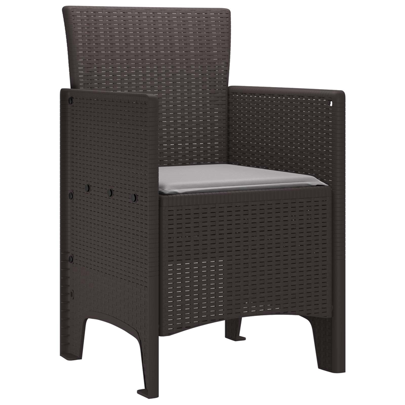 vidaXL Garden Chair 4 pcs Brown Polypropylene