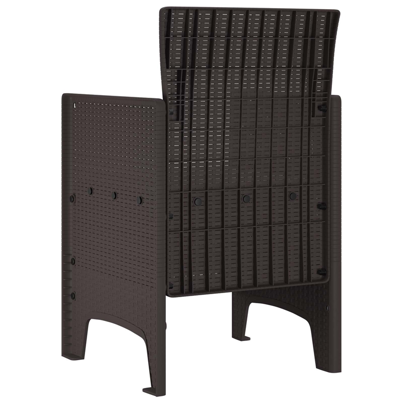 vidaXL Garden Chair 4 pcs Brown Polypropylene