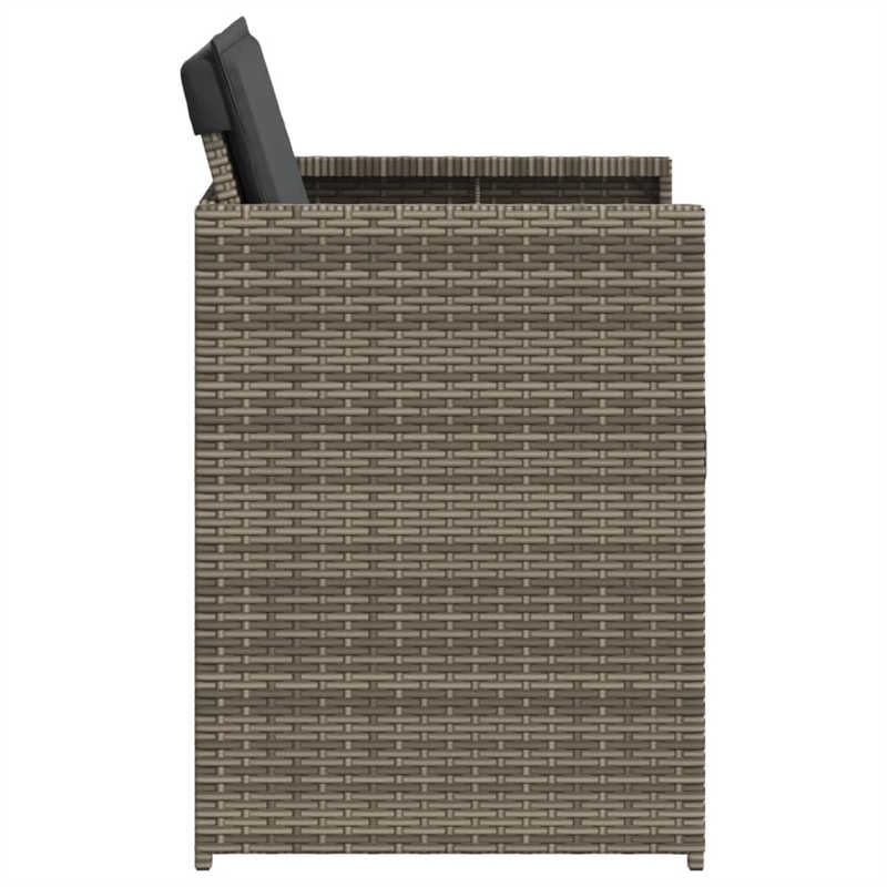 vidaXL Patio Chairs with Cushions 4 pcs Gray Poly Rattan