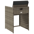 vidaXL Patio Chairs with Cushions 4 pcs Gray Poly Rattan