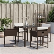 vidaXL Patio Chairs with Cushions 4 pcs Brown Poly Rattan