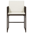 vidaXL Patio Chairs with Cushions 4 pcs Brown Poly Rattan