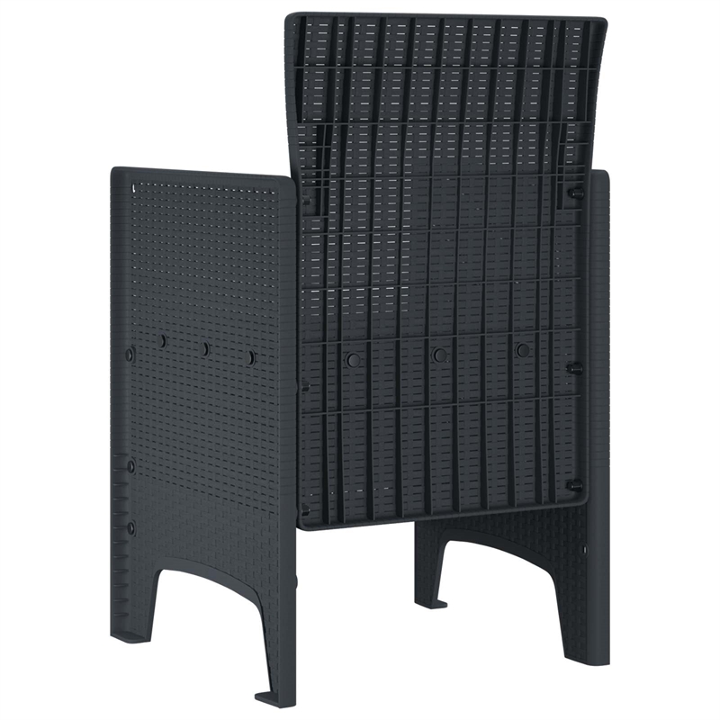 vidaXL Garden Chair 2 pcs Anthracite Polypropylene