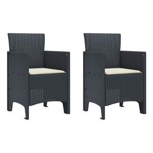 vidaXL Garden Chair 2 pcs Anthracite Polypropylene