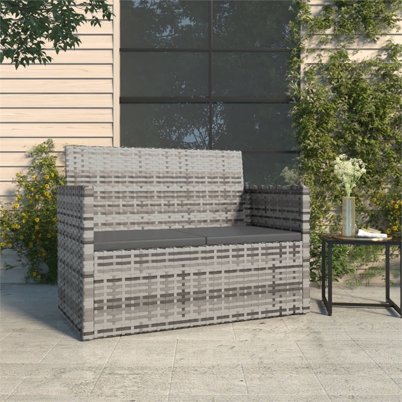 vidaXL Patio Bench with Cushions Gray 41.3