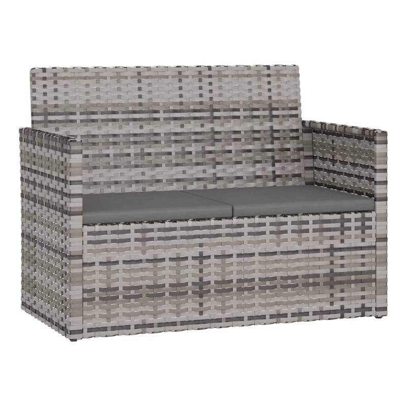 vidaXL Patio Bench with Cushions Gray 41.3