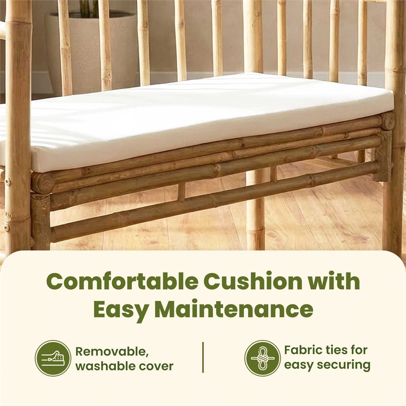 vidaXL Garden Storage Bench 43.3 x 18.5 x 31.5 in Bamboo Natural
