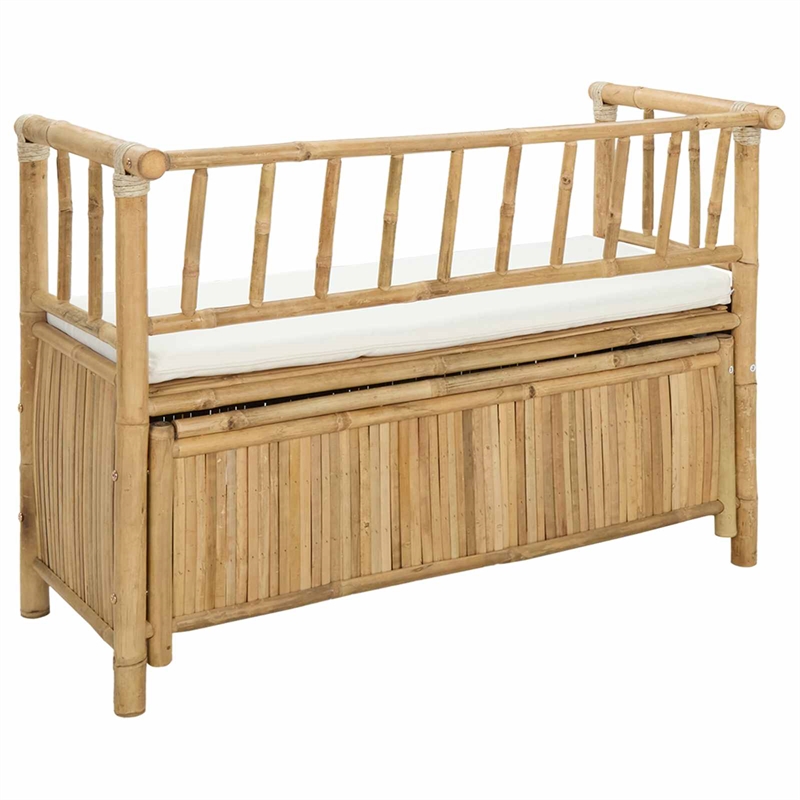 vidaXL Garden Storage Bench 43.3 x 18.5 x 31.5 in Bamboo Natural