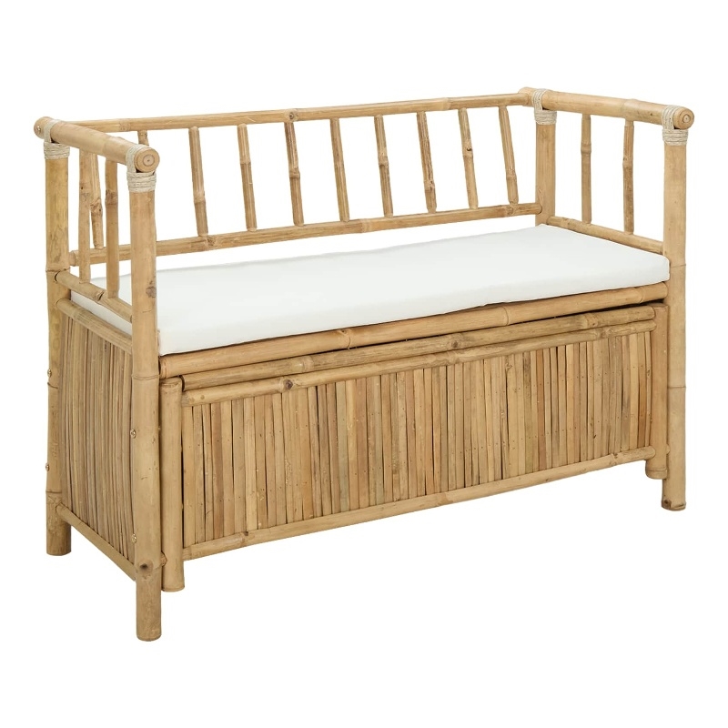 vidaXL Garden Storage Bench 43.3 x 18.5 x 31.5 in Bamboo Natural