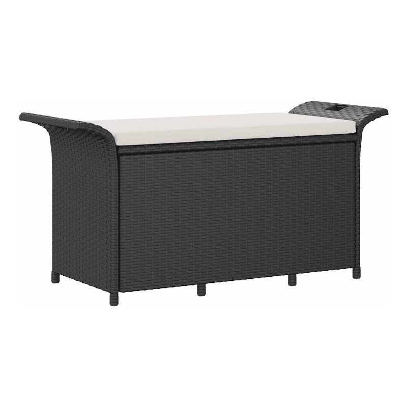 vidaXL Patio Bench with Cushion Black 45.7
