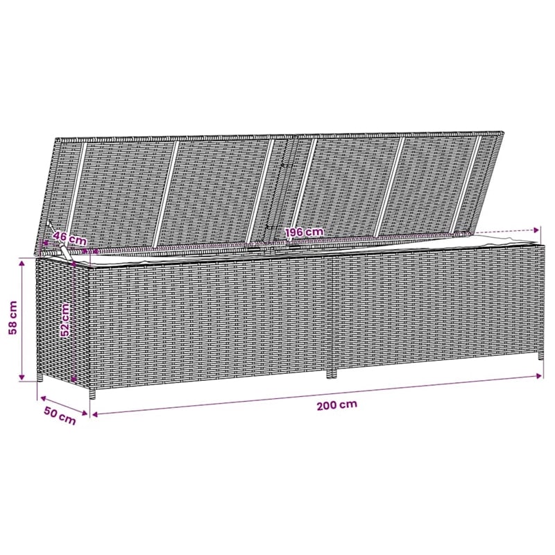 vidaXL Garden Storage Box Mix Beige 123.9 Gal Poly Rattan