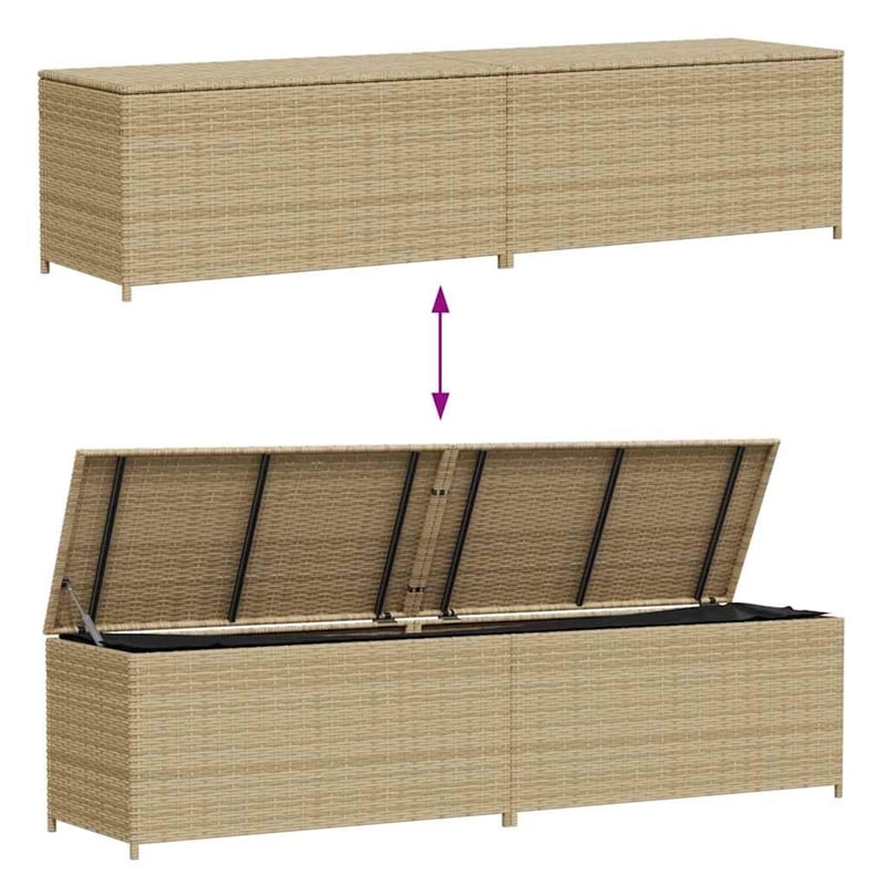 vidaXL Garden Storage Box Mix Beige 123.9 Gal Poly Rattan