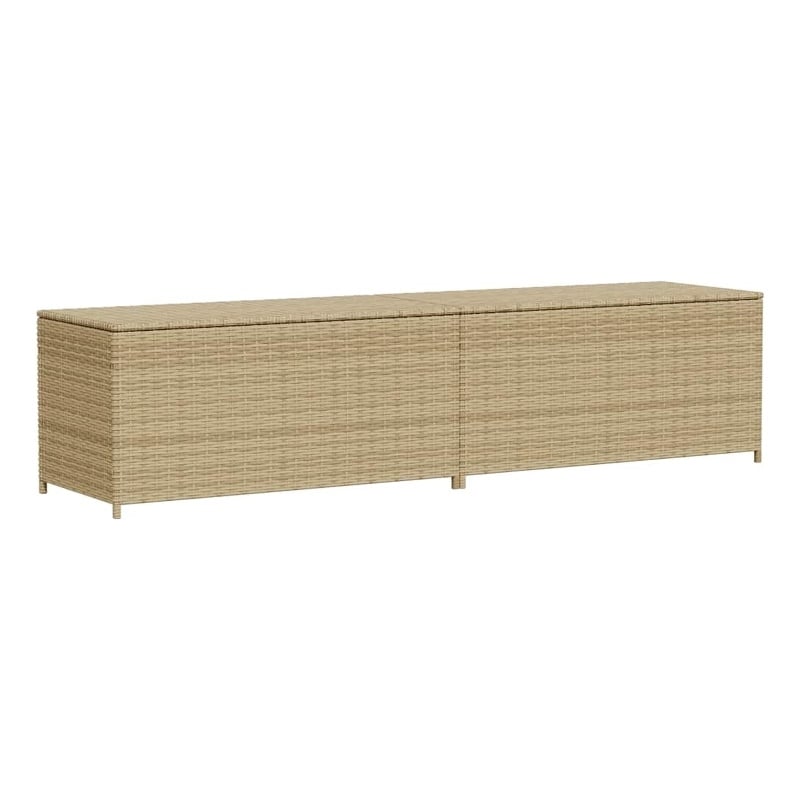 vidaXL Garden Storage Box Mix Beige 123.9 Gal Poly Rattan
