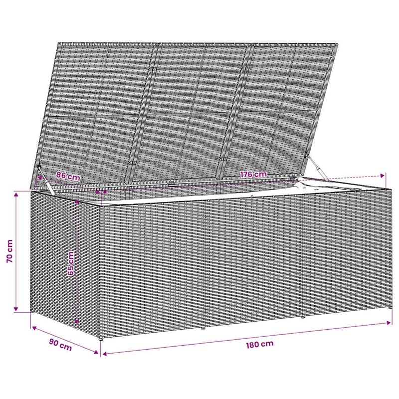 vidaXL Garden Storage Box Mix Beige 259.9 Gal Poly Rattan