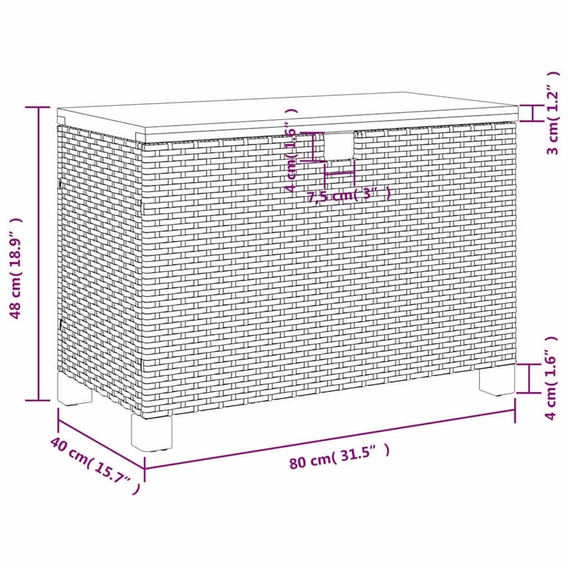 vidaXL Patio Storage Box Gray 31.5