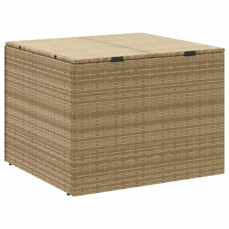 vidaXL Garden Storage Box Mix Beige 76.9 Gal Poly Rattan